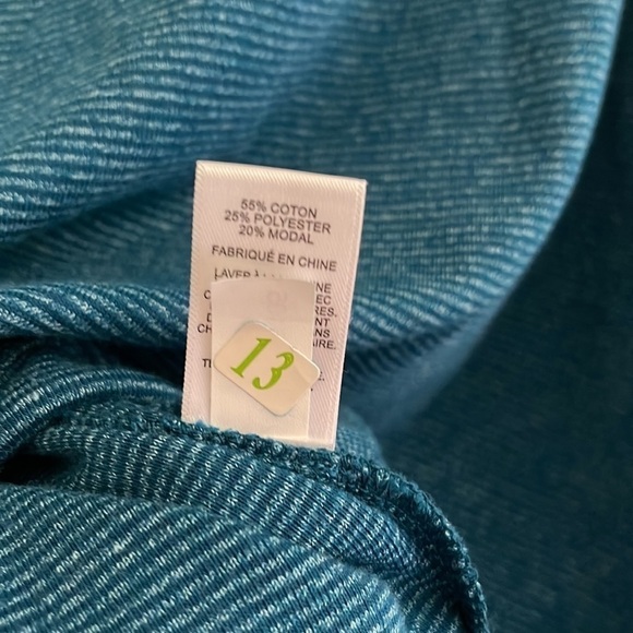 NWT Express Henley Mens Shirt 3/4 buttons, very soft ,Blue/Teal,Long Sleeves SzM - Picture 6 of 8